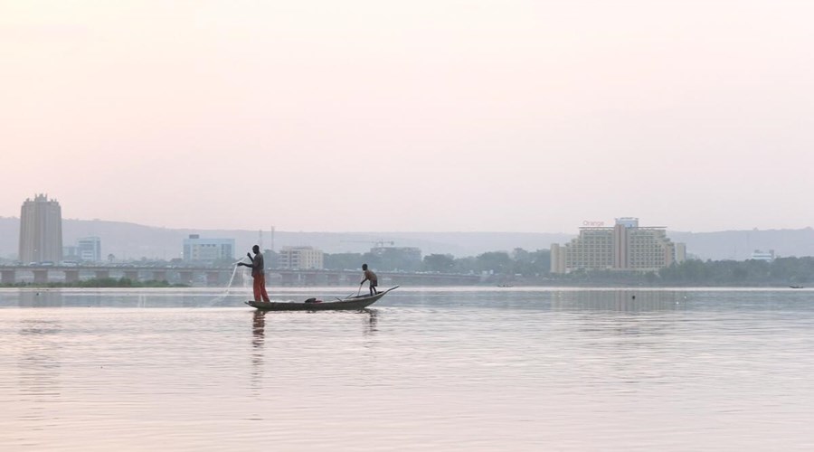 Bamako Skyline from the River Niger